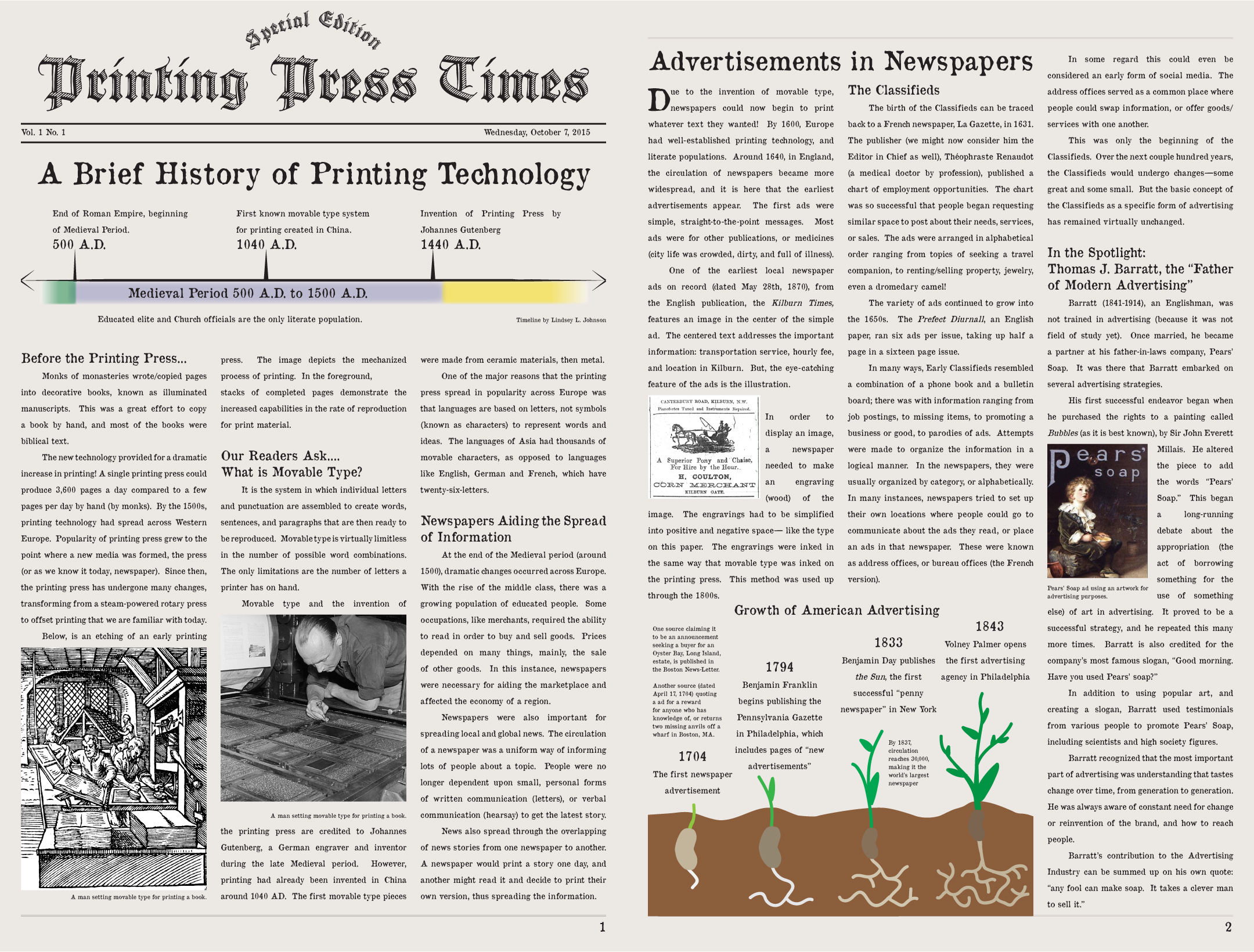 Pre-Telegraphic Era 'Newspaper'